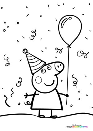 Peppa Pig birthday party coloring page