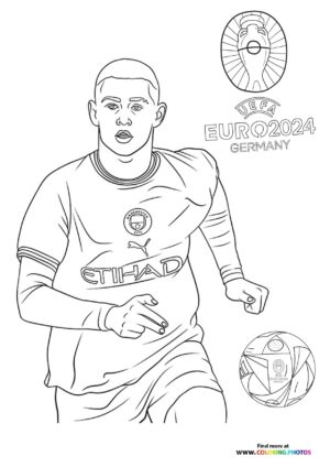 Phil Foden Euro 2024 Germany - Coloring Pages for kids