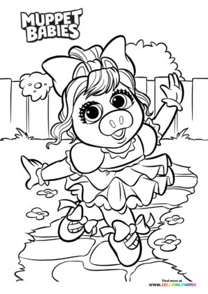 Miss Piggy ballerina - Muppet Babies coloring page