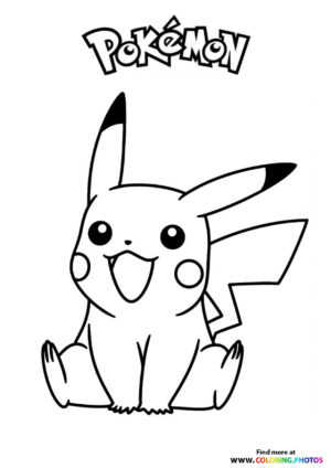 Pikachu looking cute - Pokemon coloring page