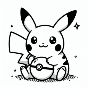 Pikachu with a pokeball