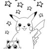 Pikachu and Jigglypuff - Pokemon coloring page