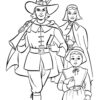 Thanksgiving pilgrims coloring page