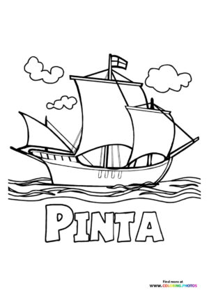 Pinta - Columbus day ship coloring page
