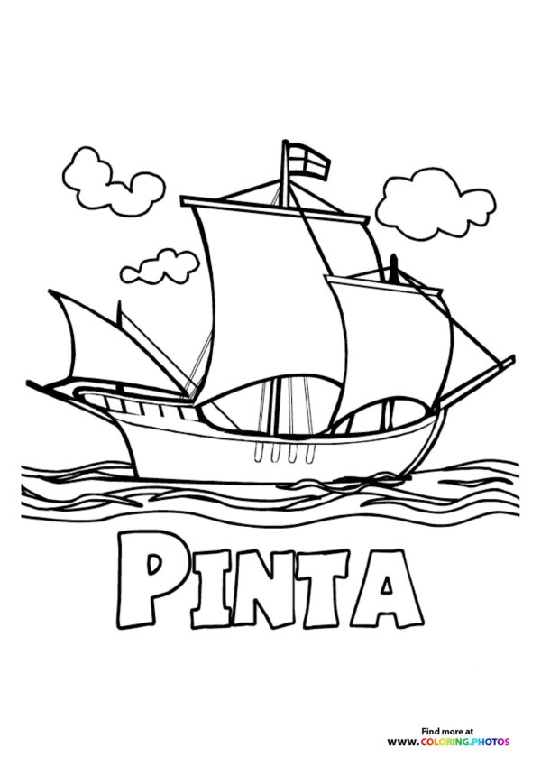 Pinta - Columbus day ship coloring page