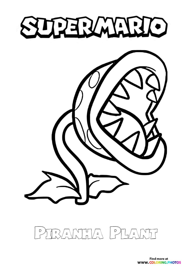 Piranha plant from Super Mario Coloring Pages for kids