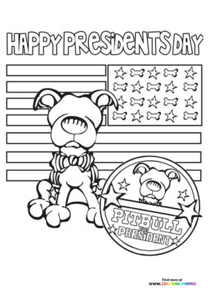 Pitbull for president coloring page