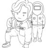 Player 456 Squid game coloring page