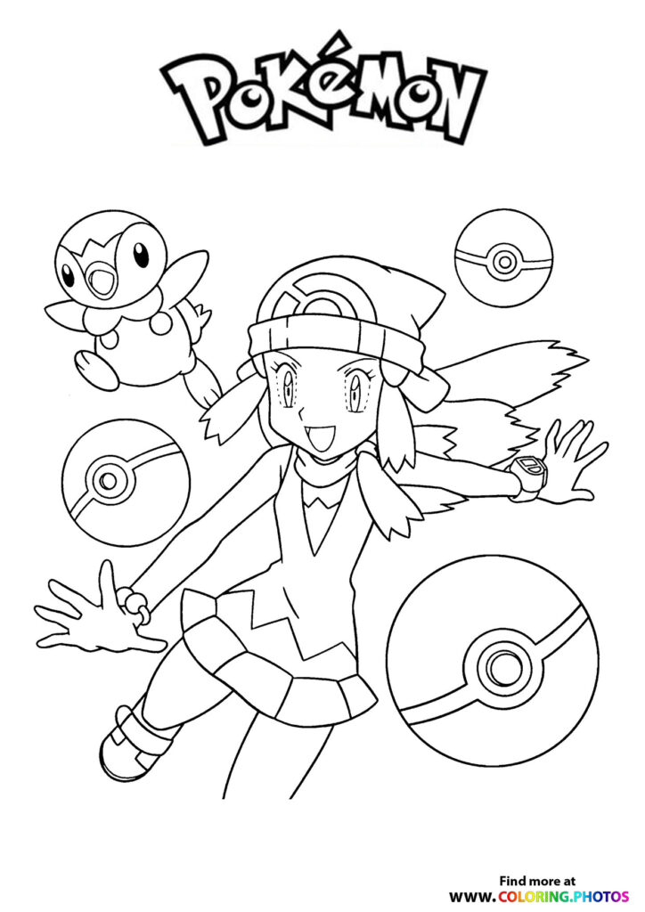 Pokemon Trainer Pokemon Coloring Pages For Kids