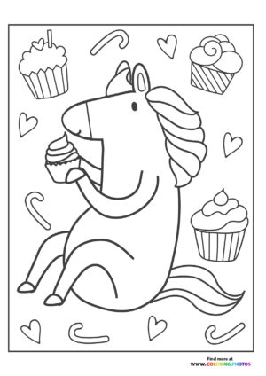 Ponay eating cupcake