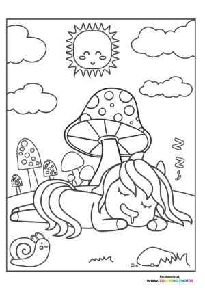 Pony sleeping in nautre