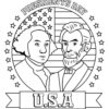 USA Presidents day coloring page