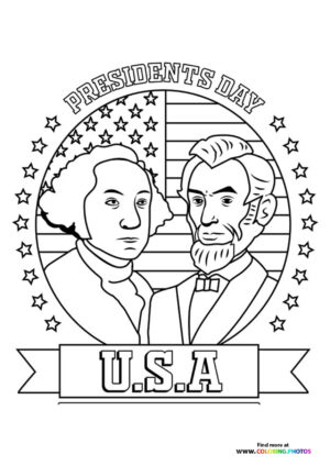 USA Presidents day coloring page