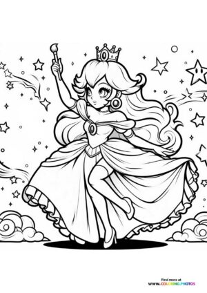 Princess Peach with a brush