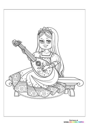 Princess playing guitar