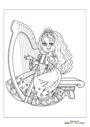 Princess playing harp