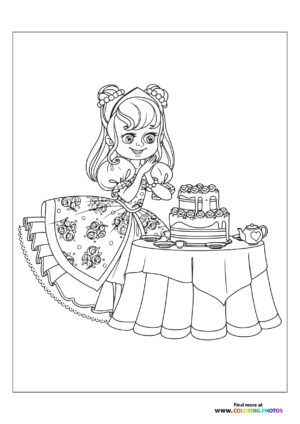Princess with cake