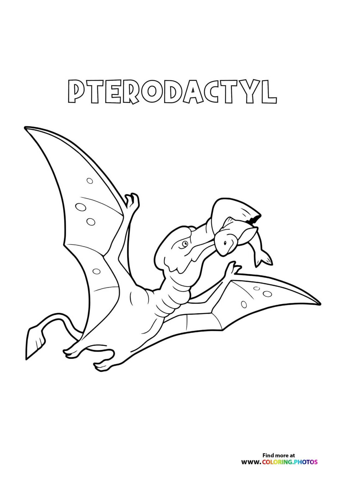 Pterodactyl dinosaur - Coloring Pages for kids