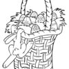 Easter basket with eggs coloring page