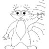Racoon swinging dot the dots worksheet