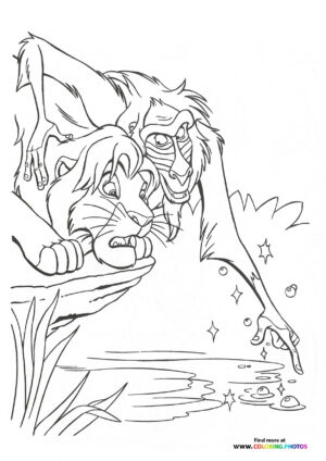 Rafiki and Simba from Lion King coloring page