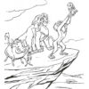 Rafiki holding Simbas child coloring page