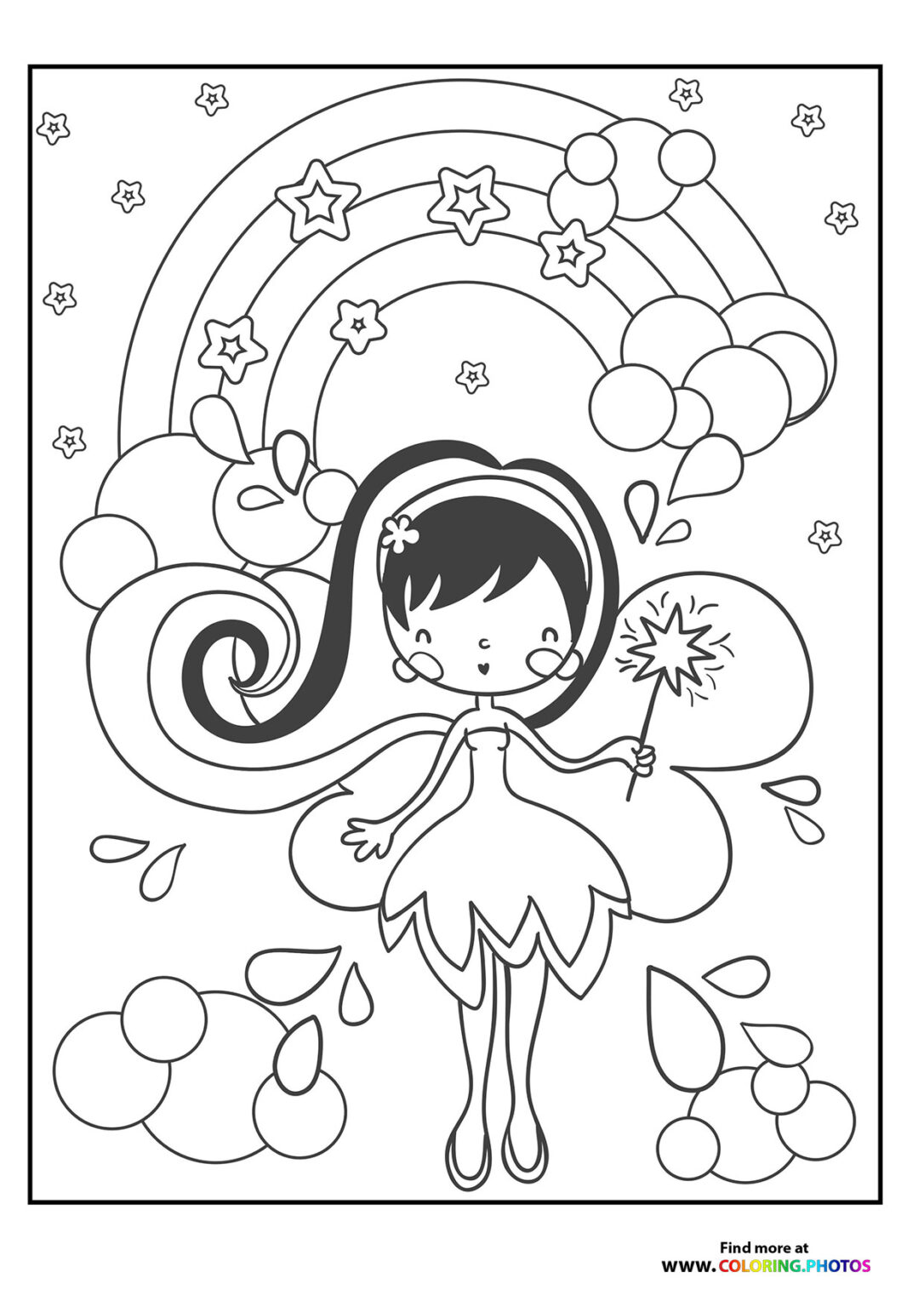 Rainbow fairy - Coloring Pages for kids