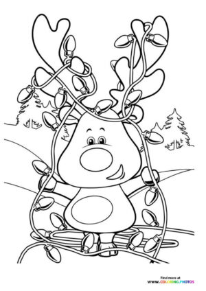 Christmas Raindeer coloring page