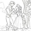 Rapunzel and Flynn in love coloring page