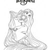 Rapunzel brushing her hair coloring page
