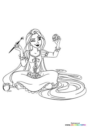 Rapunzel coloring Easter eggs coloring page