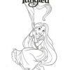 Rapunzel swinging coloring page