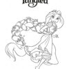 Rapunzel with beautiful hair coloring page