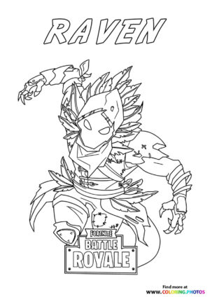 Raven slashing - Fortnite coloring page