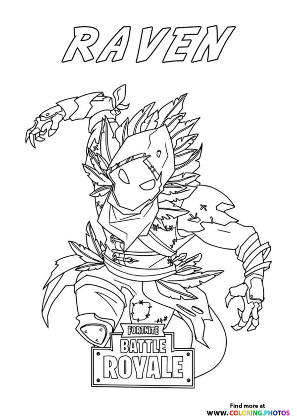 Raven slashing - Fortnite coloring page