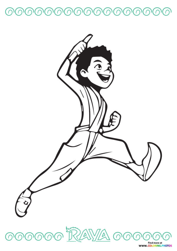 Boun running | Raya coloring page