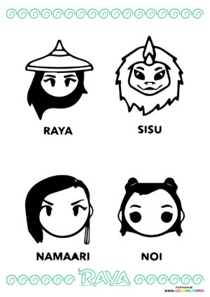 Raya and The Last Dragon main characters portraits