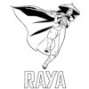 Raya with a sword coloring page