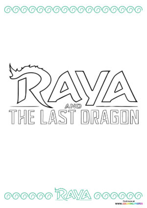 Raya the Last Dragon logo coloring page