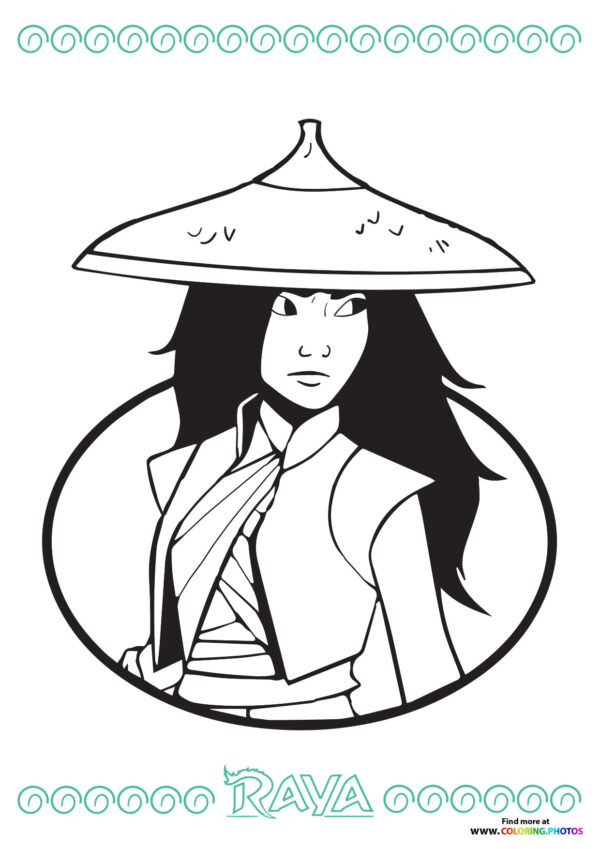 Raya and the last dragon portrait coloring page