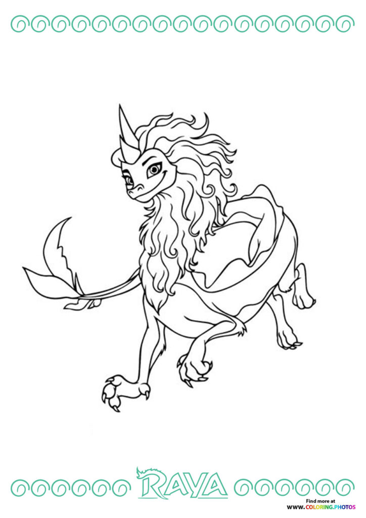 Dragon Sisu from Raya coloring page