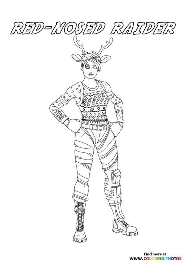 Red-nosed Raider - Fortnite coloring page