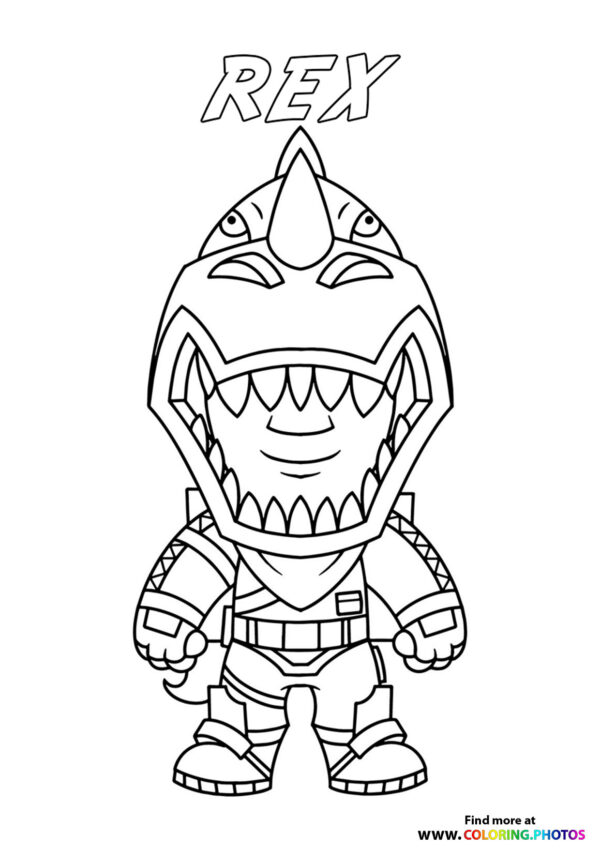 Tiny Rex - Fortnite coloring page