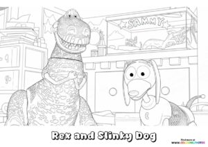 Rex and Slinky Dog from Toy Story 5