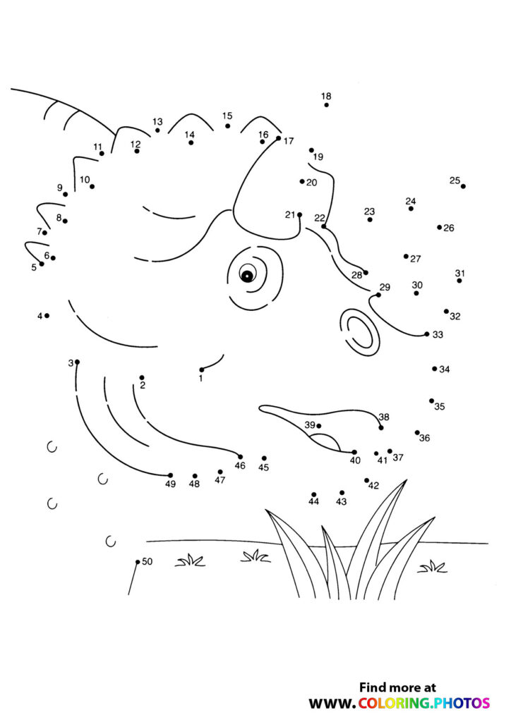 Rhino dot the dots - Coloring Pages for kids