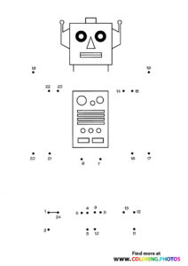 Robot dot the dots - Coloring Pages for kids