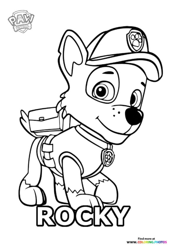 Rocky posing coloring page