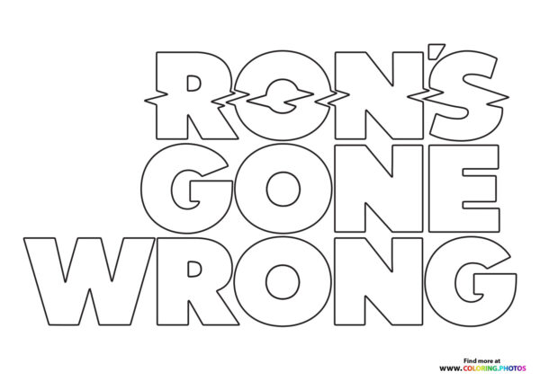 Ron's Gone Wrong logo coloring page