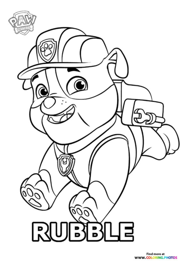 Rubble running coloring page