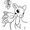 Rudolph the raindeer kissing coloring page
